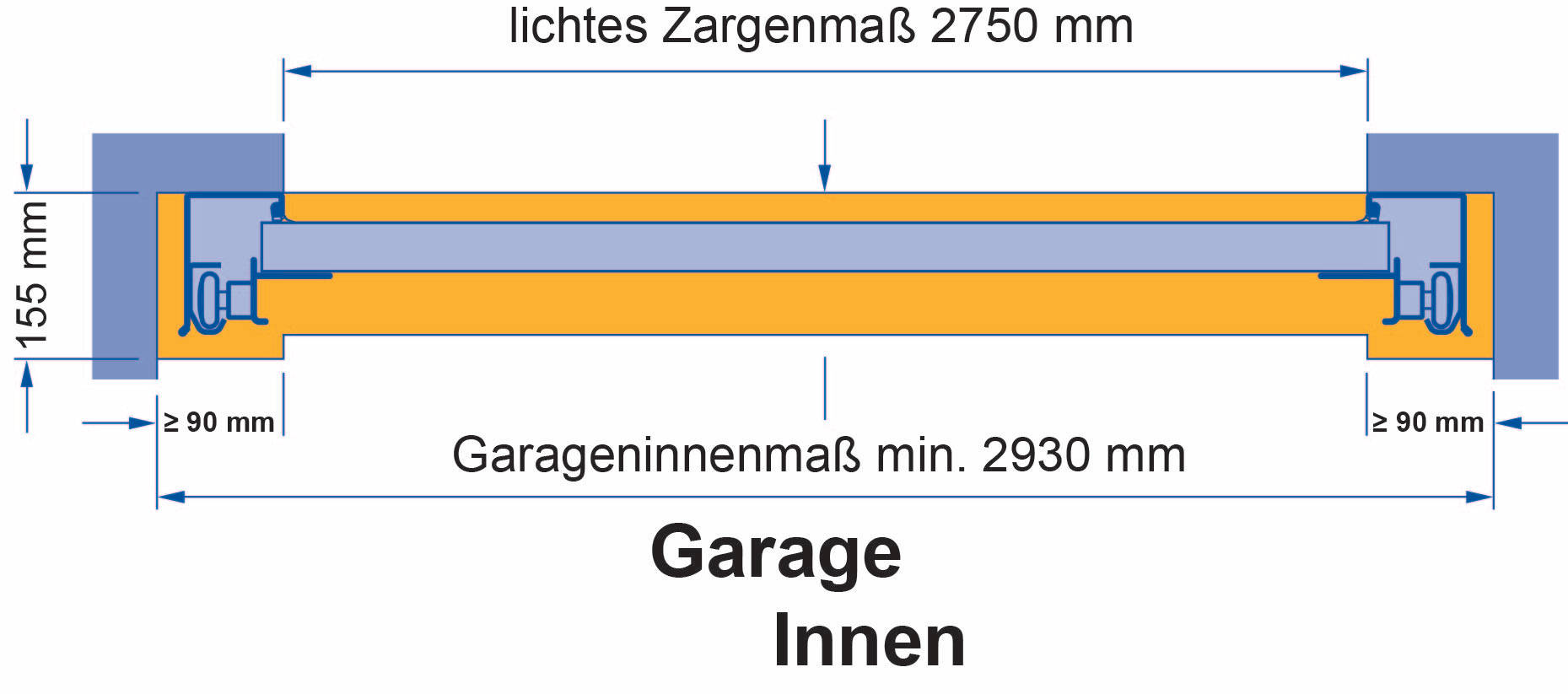 2750 mm Breite Hoermann-Tor